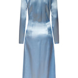 Beatrice Ice Blue Hammered Satin Top