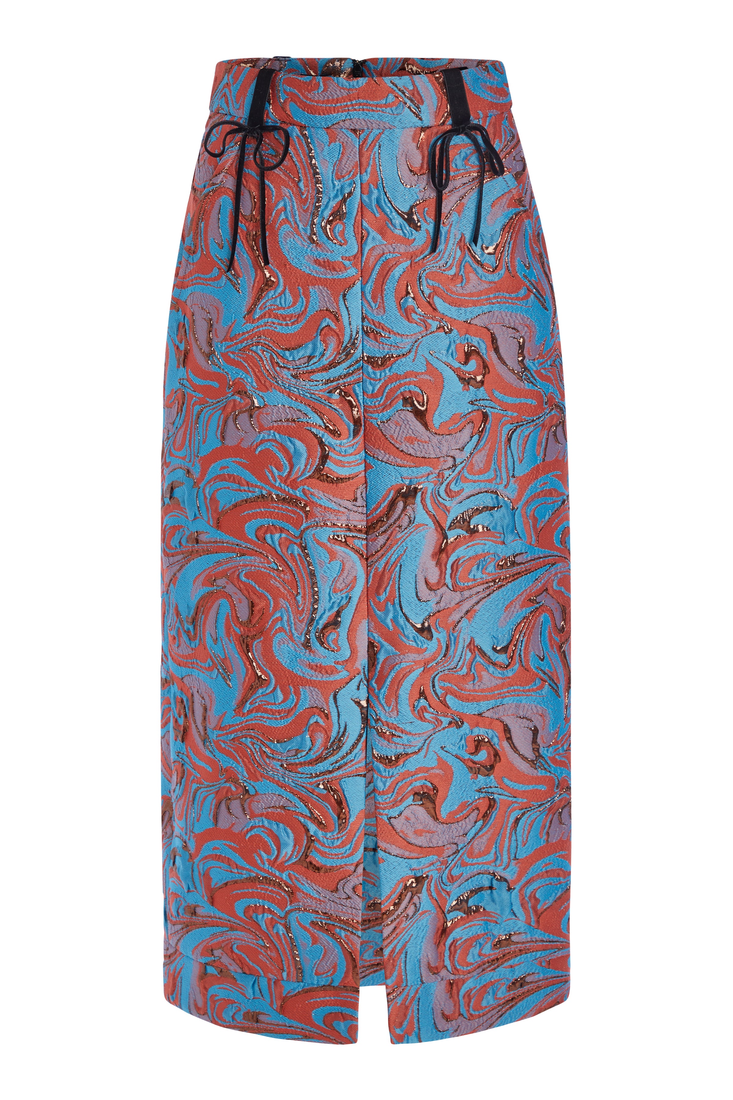 Rosa Swirl Brocade Midi Skirt