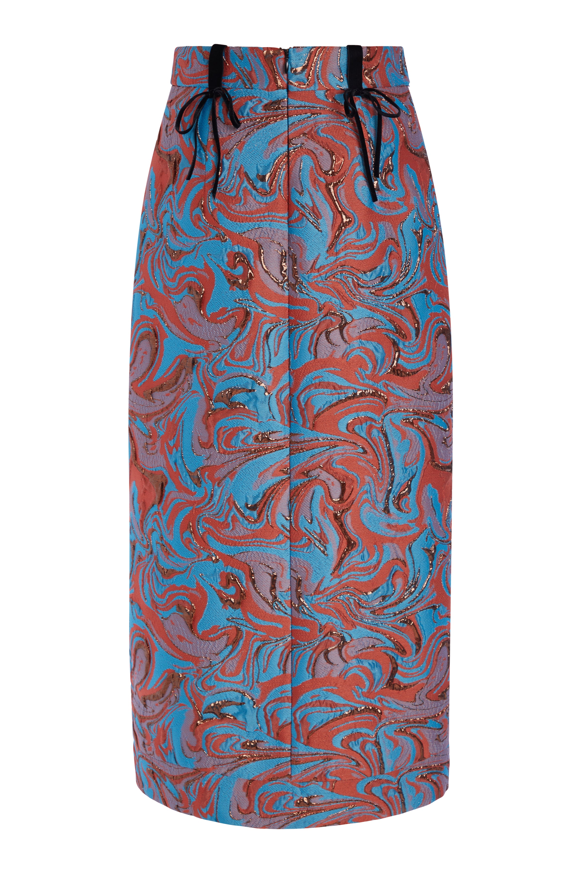 Rosa Swirl Brocade Midi Skirt