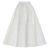 Orchid Floral Jacquard Midi Skirt