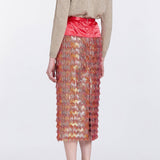 Ria Contrast Midi Skirt