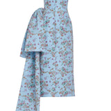 Aria Blue Floral Ikat Strapless Midi Dress