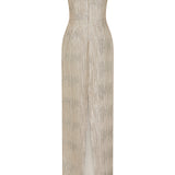 Yolanda Wavy Gold Brocade Gown