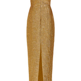 Yolanda Gold Brocade Column Gown