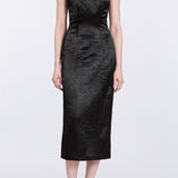 Lana Hammered Satin Midi Dress