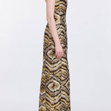 Odessa Metallic Jacquard Gown