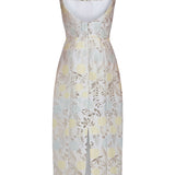 Numa Ivory Metallic Brocade Corset Dress