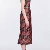 Acacia Burgundy Floral Brocade Corset Dress