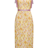 Acacia Belted Daisy Brocade Corset Dress