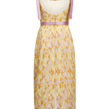 Acacia Belted Daisy Brocade Corset Dress