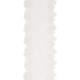Ivory Georgette Scarf With Floral Embroidered Edges