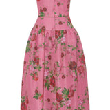 Giorgia Pink Floral Ikat Midi Dress