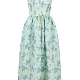 Apple Floral Organza Midi Dress