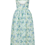 Apple Floral Organza Midi Dress