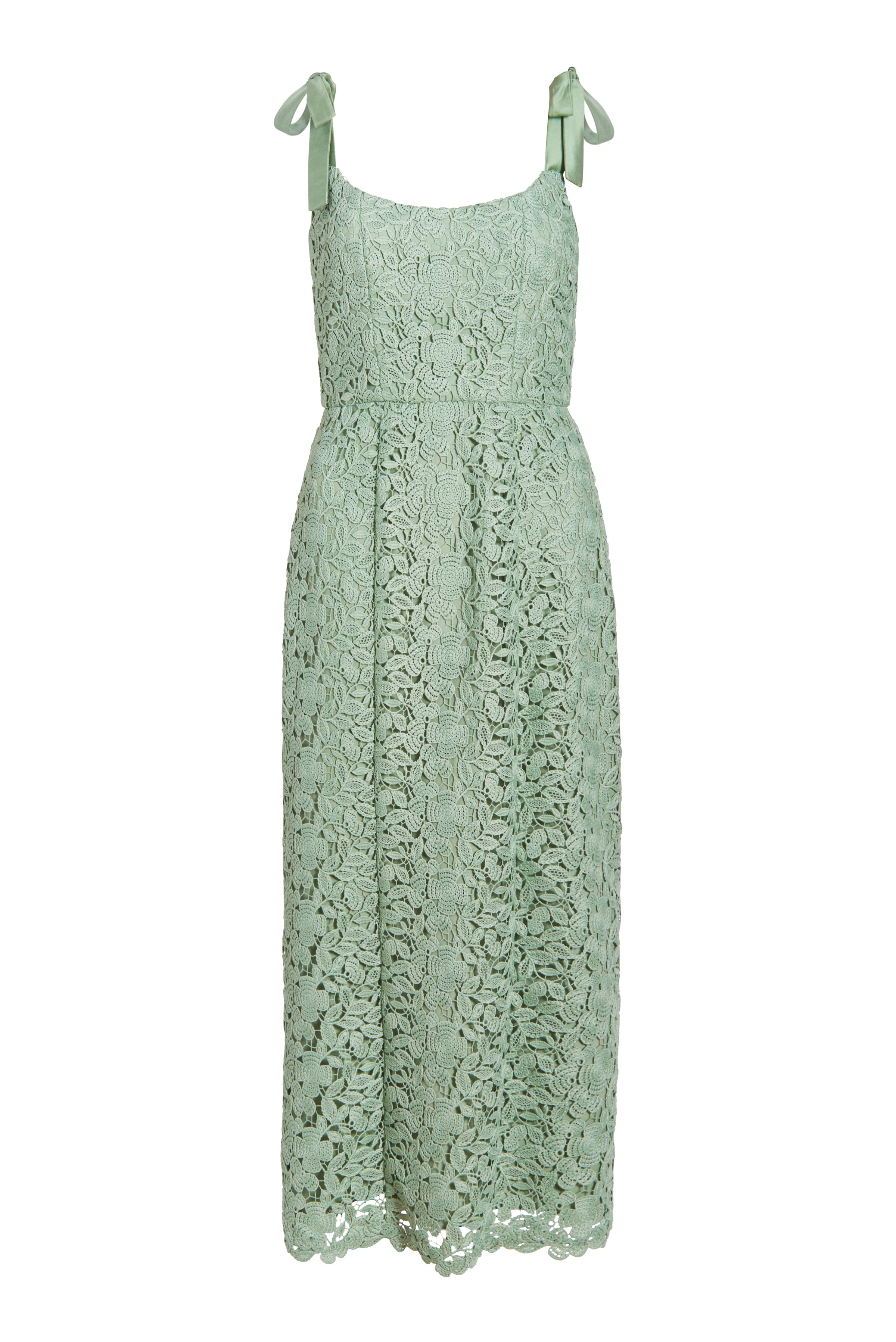 Poppy Green Crochet Corset Midi Dress