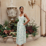 Apple Floral Organza Midi Dress