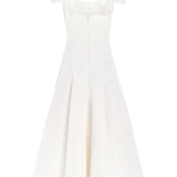 Portia Off-White Midi Dress