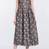 Apple Taffeta Corset Midi Dress