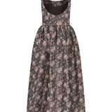 Apple Taffeta Corset Midi Dress