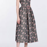 Apple Taffeta Corset Midi Dress
