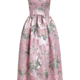 Apple Light Pink Brocade Corset Midi