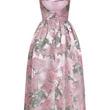 Apple Light Pink Brocade Corset Midi