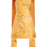 Gita Gold Floral Brocade Mini Dress