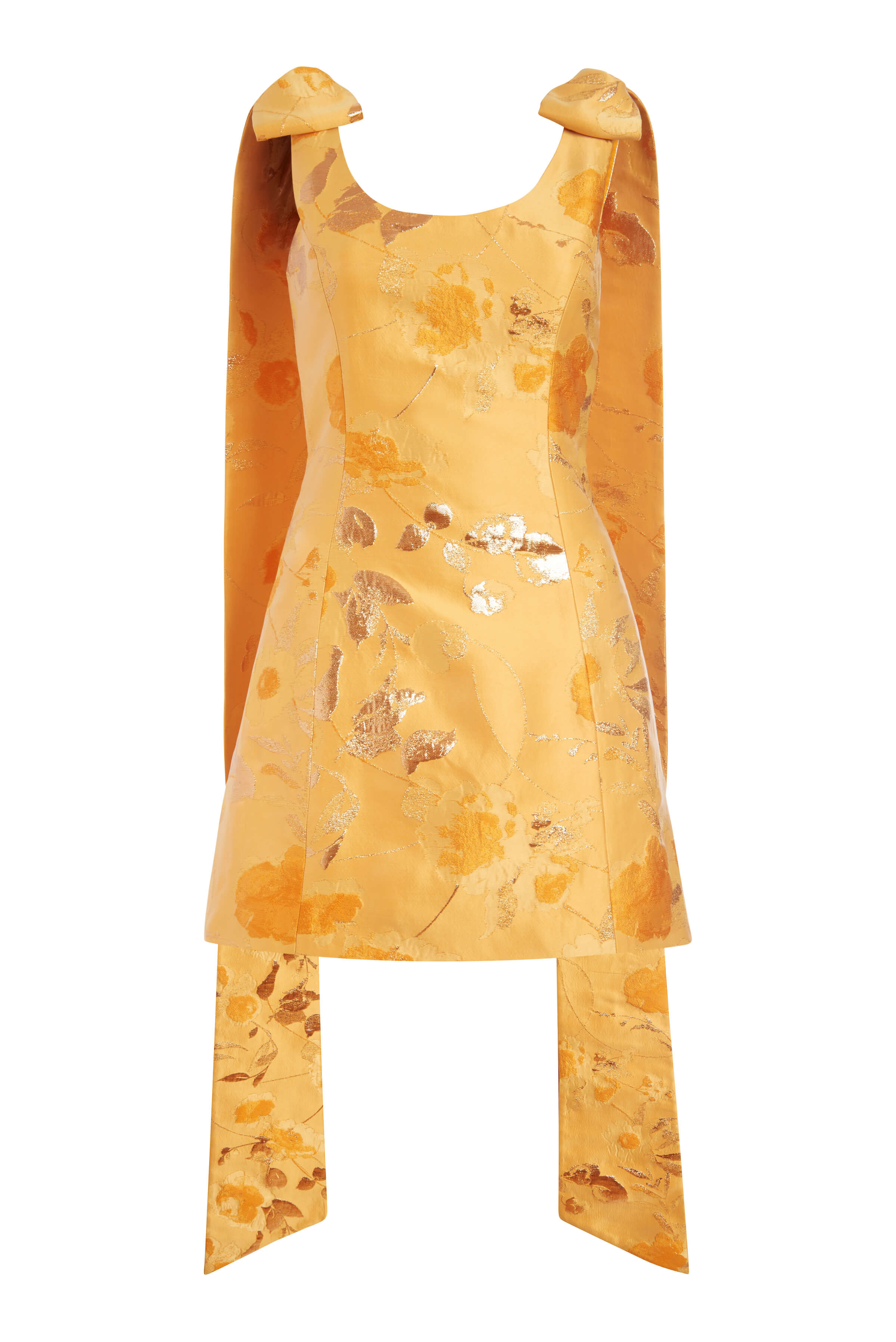 Gita Gold Floral Brocade Mini Dress