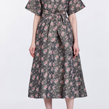 Lunetta Taffeta Pleated Dress