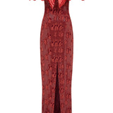 Rowan Sequin Embroidered Column Gown