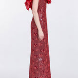 Rowan Sequin Embroidered Column Gown