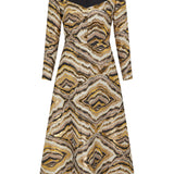 Constance Metallic Jacquard Midi Dress