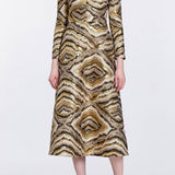 Constance Metallic Jacquard Midi Dress