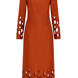 Arizona Perforated Hem Satin Dress