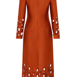 Arizona Perforated Hem Satin Dress