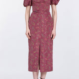 Adelaide Floral Ikat Column Midi Dress