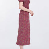 Adelaide Floral Ikat Column Midi Dress