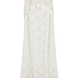 Garland Beaded White Lace Cape with Scalloped Hem