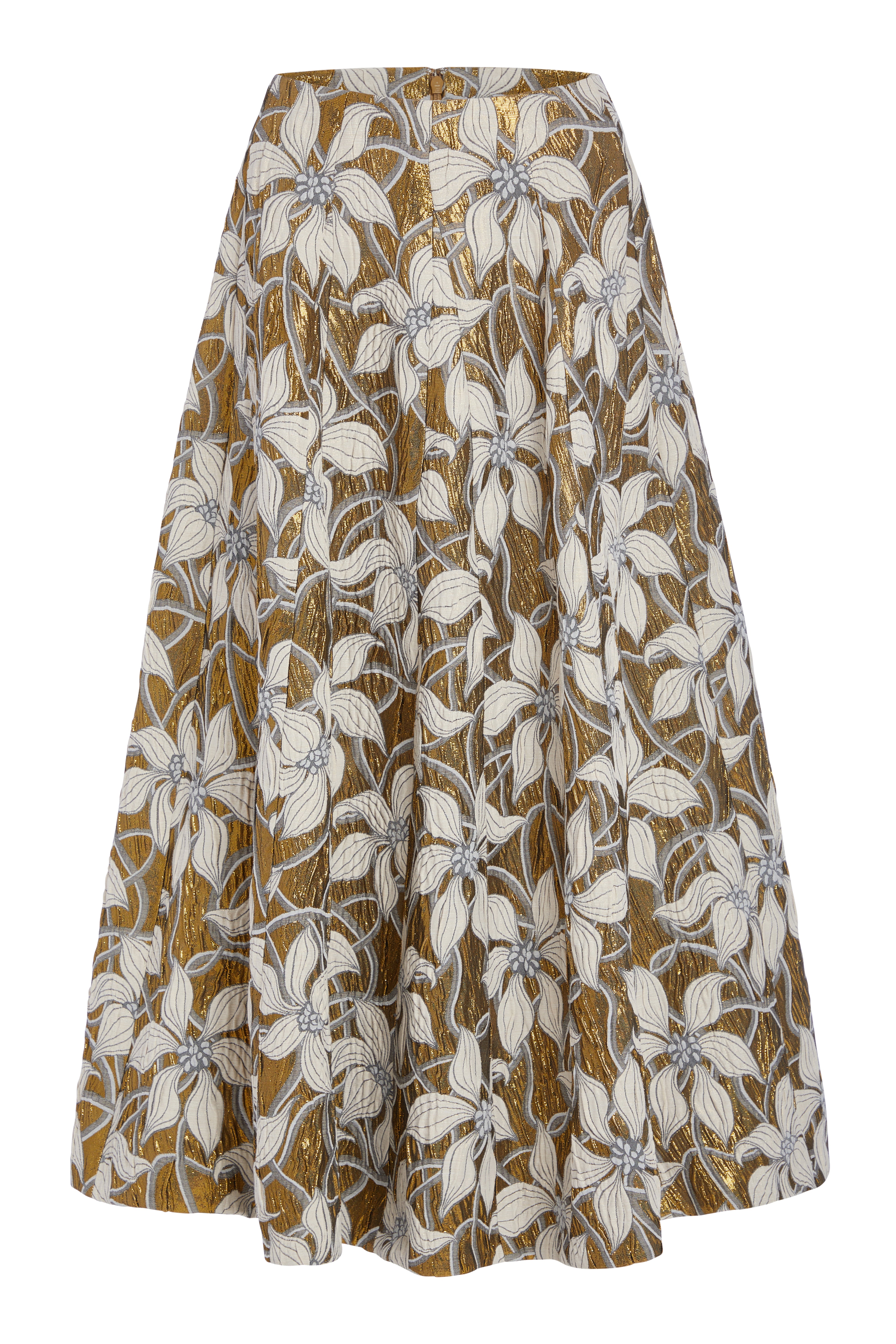 Marjorie Gold Floral Brocade Skirt