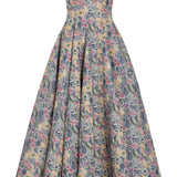 Rousseau Watercolor Floral Ikat Midi Dress