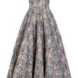 Rousseau Watercolor Floral Ikat Midi Dress
