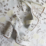 Larroudé x Markarian Dolly Sandal In Ivory Metallic Brocade