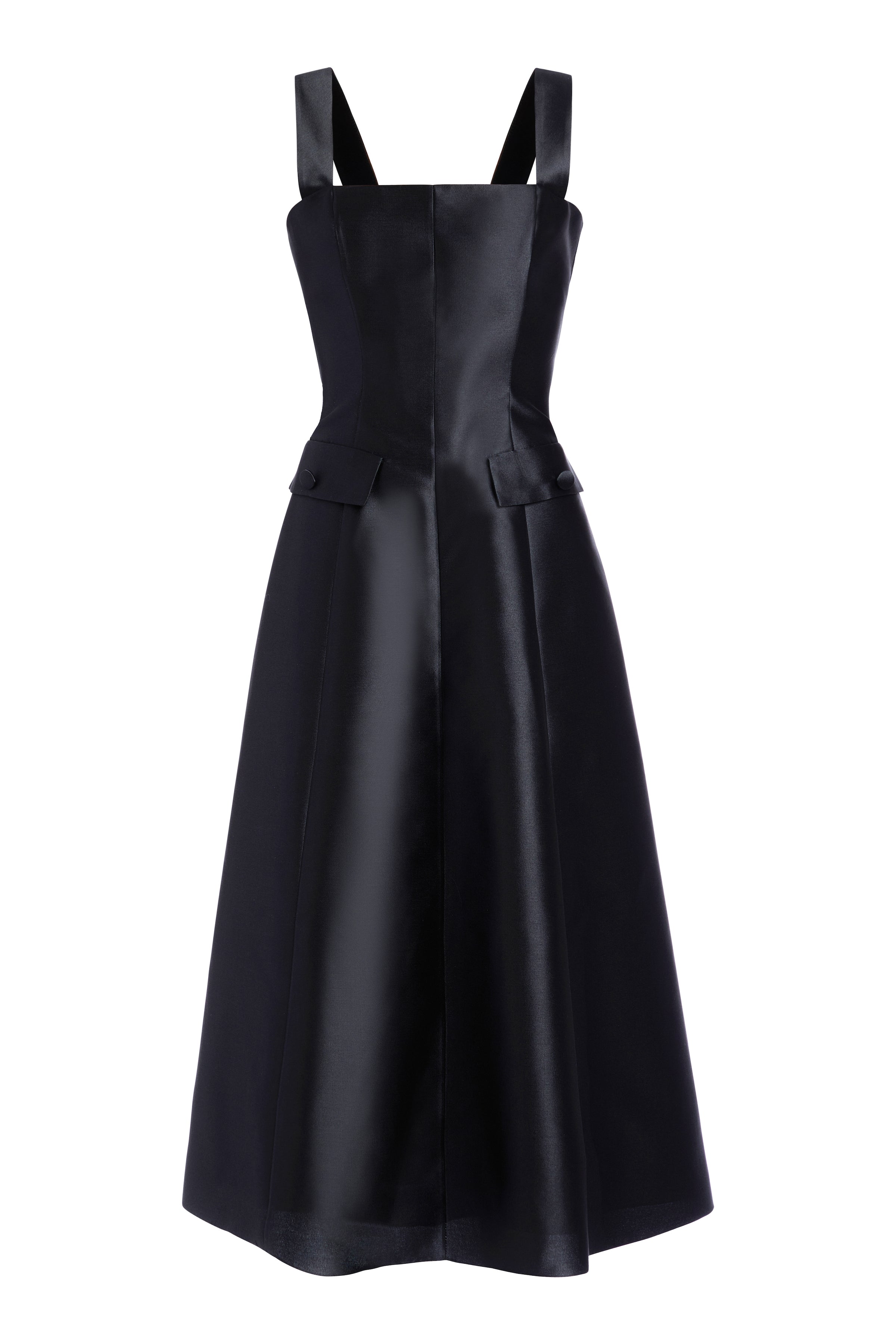 Birdie Black A-Line Midi Dress