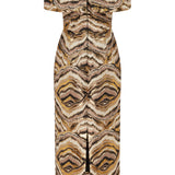 Gloria Metallic Jacquard Off-The-Shoulder Dress