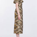 Gloria Metallic Jacquard Off-The-Shoulder Dress