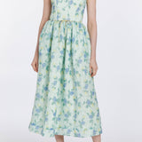 Apple Floral Organza Midi Dress