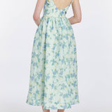 Apple Floral Organza Midi Dress