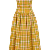 Giorgia Saffron Plaid Midi Dress