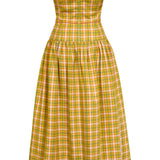 Giorgia Saffron Plaid Midi Dress