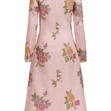 Gretel Cross Stitch Linen Midi Dress